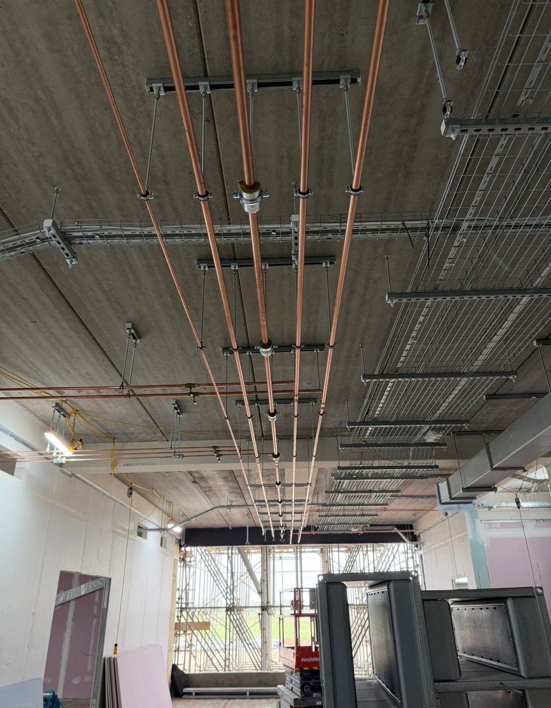 Commercial copper pipework