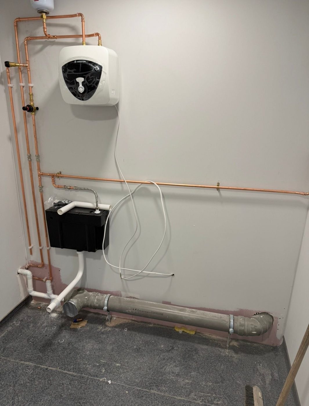 Water heater and plumbing install